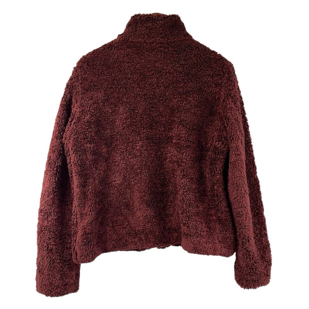 Pendleton Fuzzy Zip Shacket Maroon Size Medium Pl… - image 8